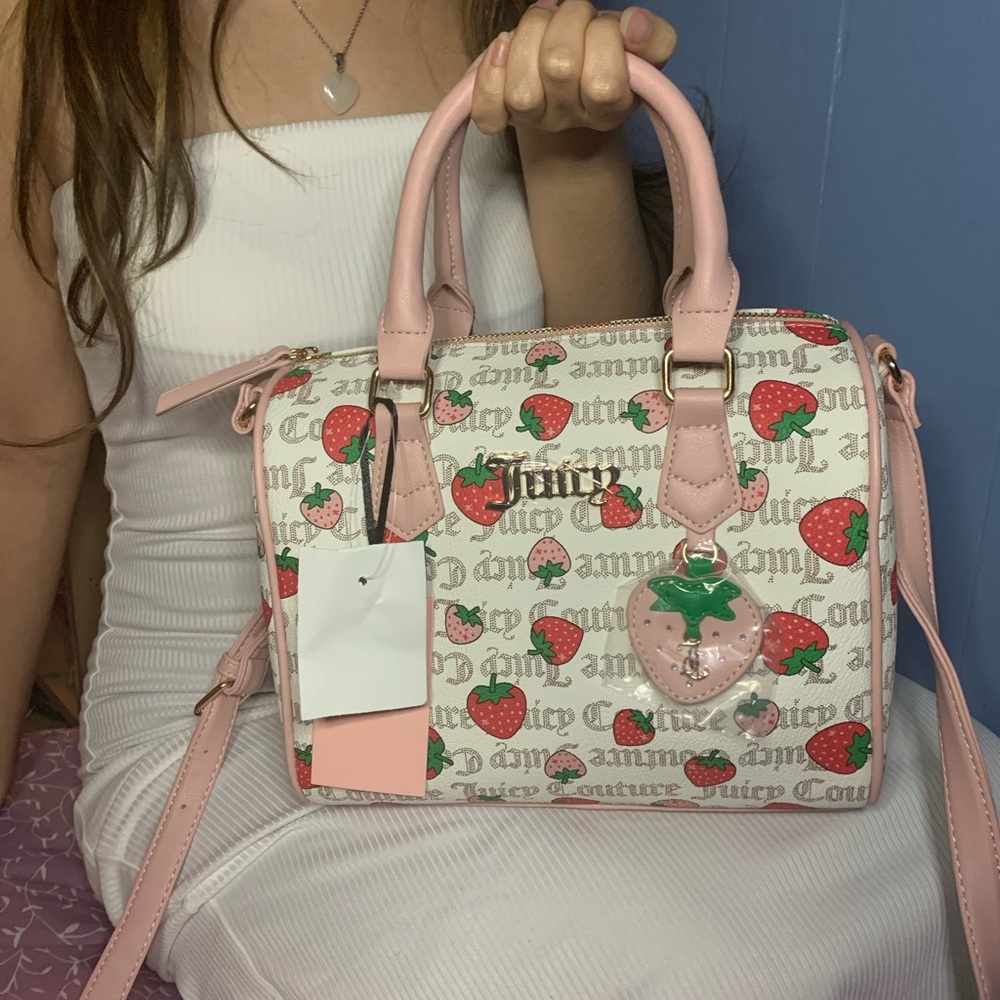 Juicy Couture Strawberry Print White Handbag